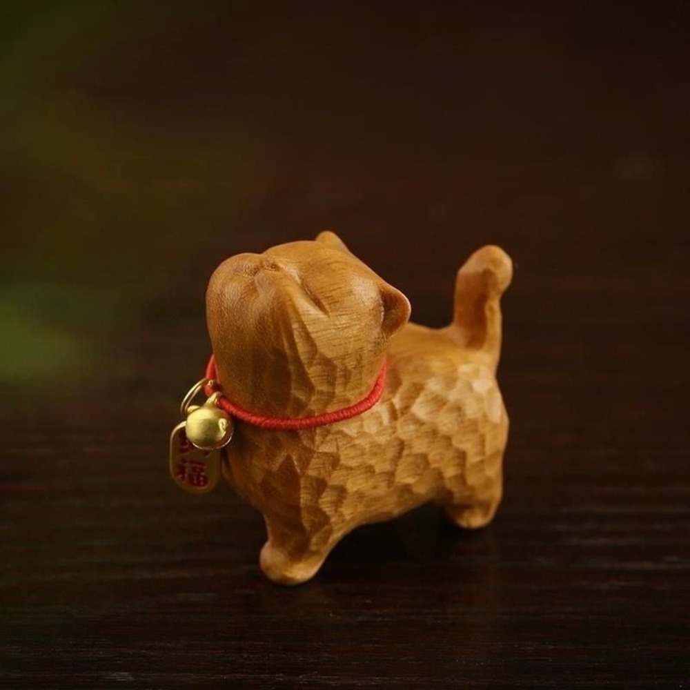 Hand Carved Wooden Cat Figurine Essential Oil Diffuser Lucky Cat Decor new